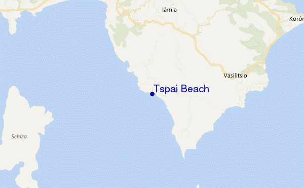 mapa de localização de Tspai Beach