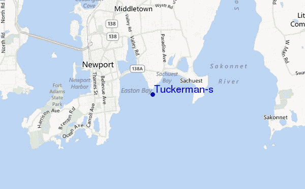 mapa de localização de Tuckerman's