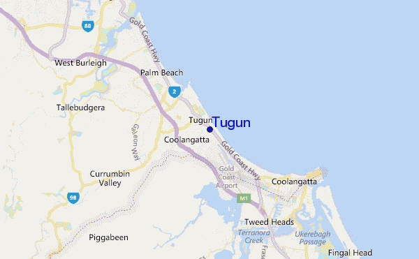 mapa de localização de Tugun