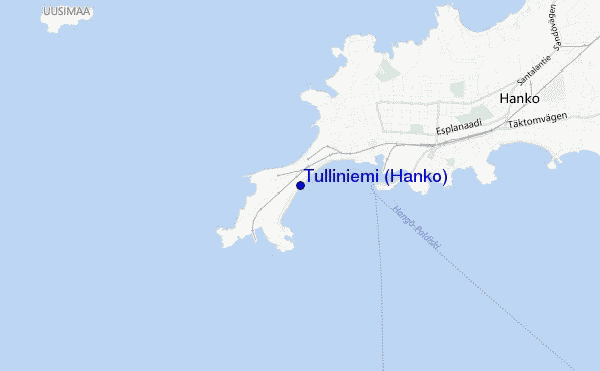 mapa de localização de Tulliniemi (Hanko)
