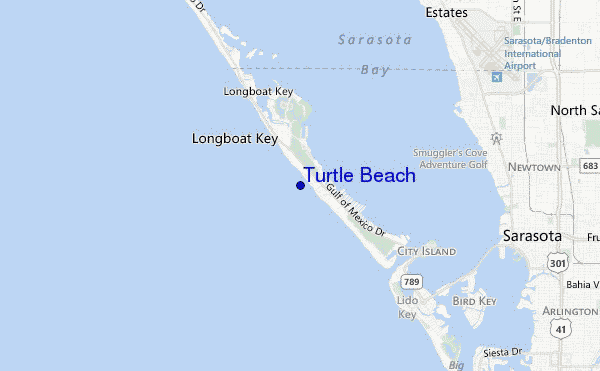 mapa de localização de Turtle Beach