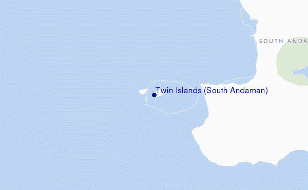 mapa de localização de Twin Islands (South Andaman)