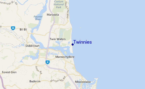 mapa de localização de Twinnies