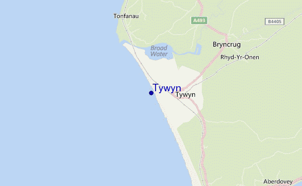 mapa de localização de Tywyn
