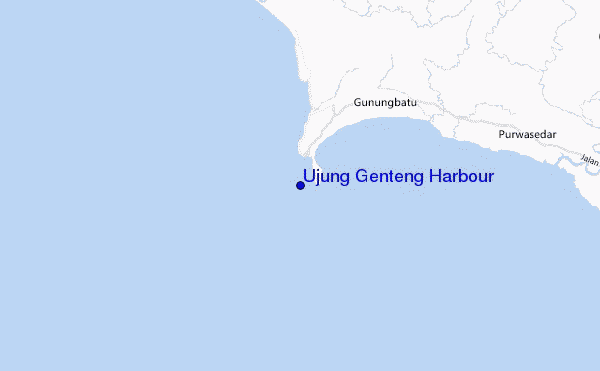 mapa de localização de Ujung Genteng Harbour