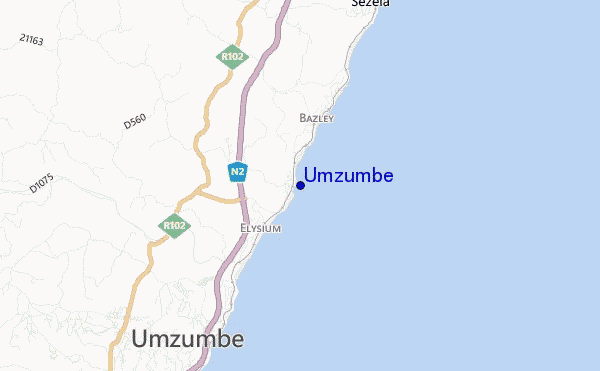 mapa de localização de Umzumbe