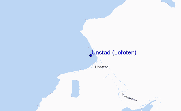 mapa de localização de Unstad (Lofoten)