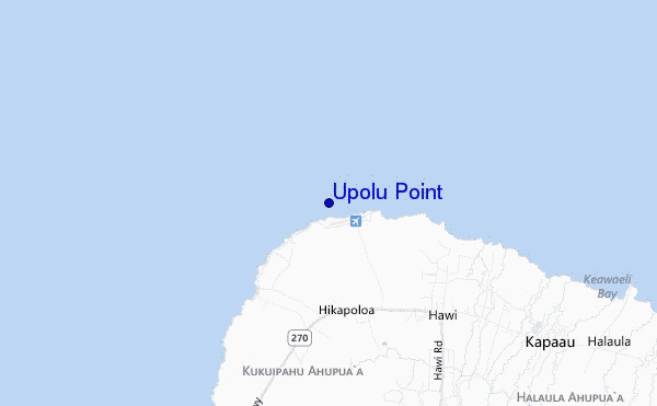 mapa de localização de Upolu Point