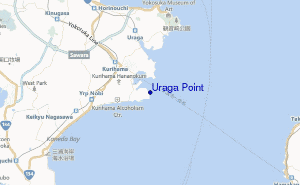 mapa de localização de Uraga Point