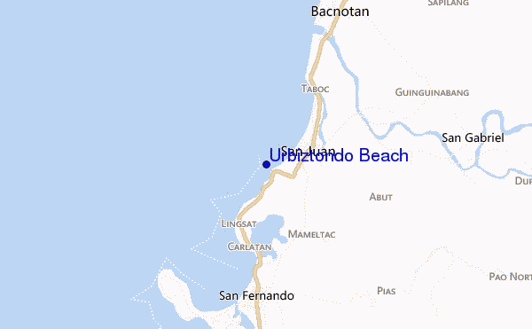 mapa de localização de Urbiztondo Beach