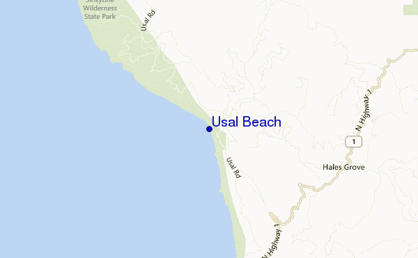 mapa de localização de Usal Beach