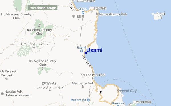mapa de localização de Usami