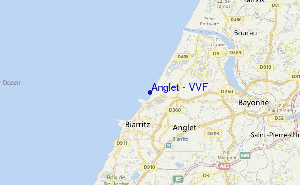 mapa de localização de Anglet - VVF