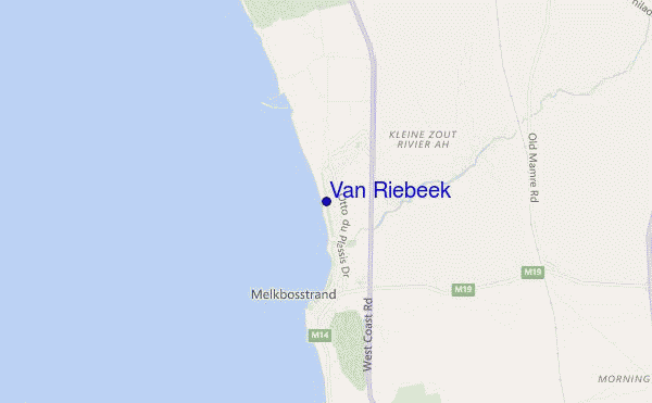 mapa de localização de Van Riebeek