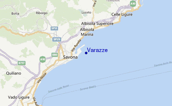 mapa de localização de Varazze