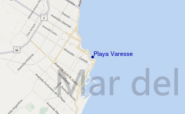 mapa de localização de Playa Varesse