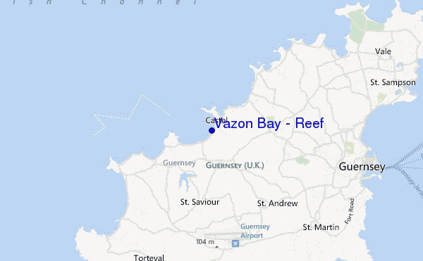 mapa de localização de Vazon Bay - Reef