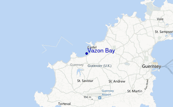 mapa de localização de Vazon Bay