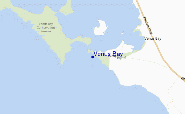 mapa de localização de Venus Bay