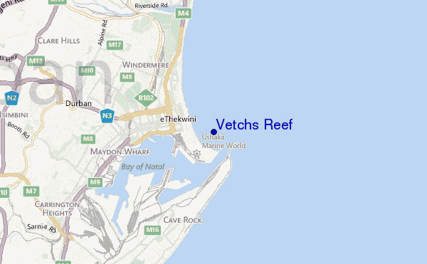 mapa de localização de Vetchs Reef