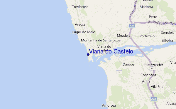 mapa de localização de Viana do Castelo
