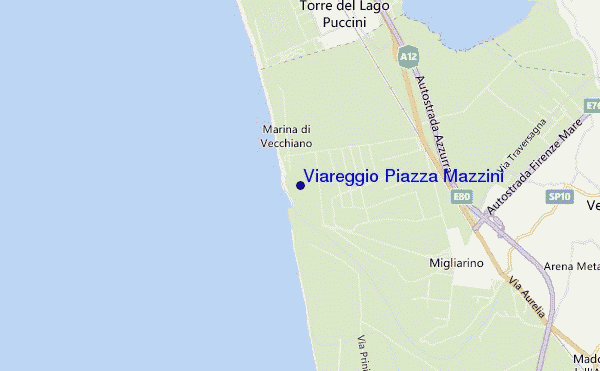 mapa de localização de Viareggio Piazza Mazzini