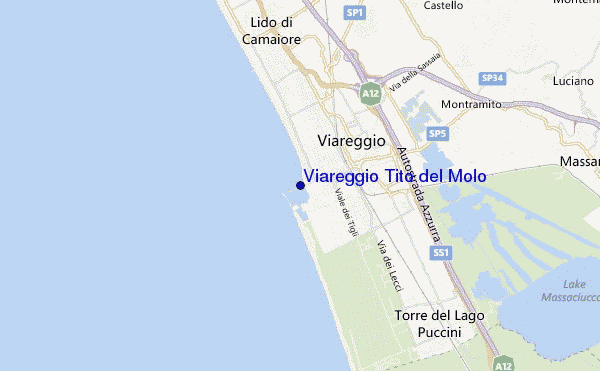 mapa de localização de Viareggio Tito del Molo