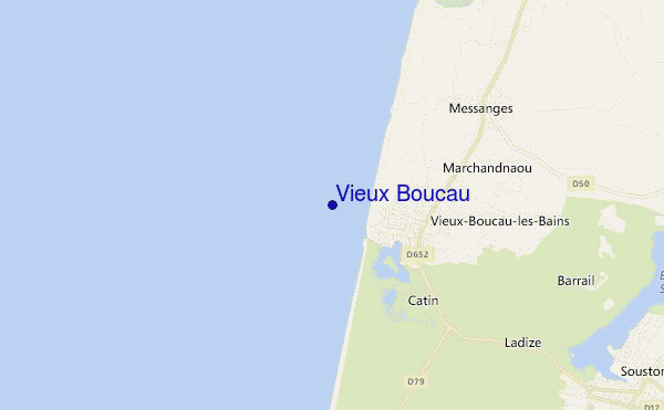 mapa de localização de Vieux Boucau