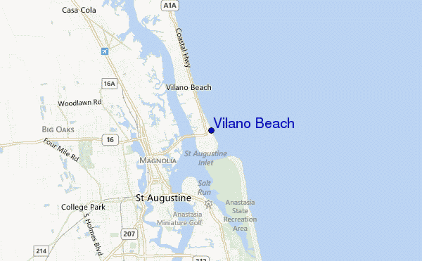 mapa de localização de Vilano Beach