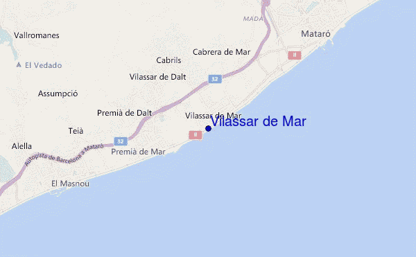 mapa de localização de Vilassar de Mar