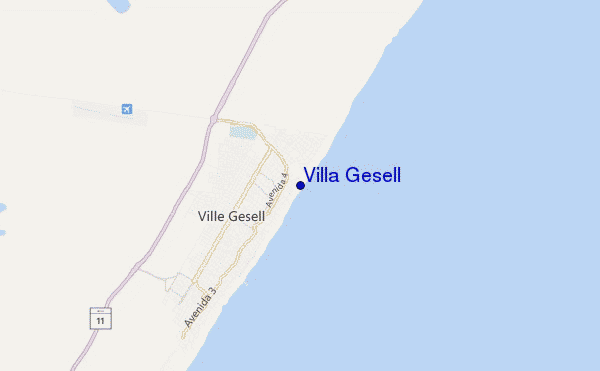 mapa de localização de Villa Gesell