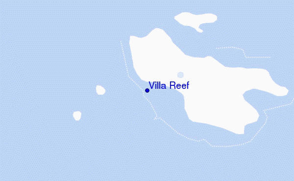 mapa de localização de Villa Reef