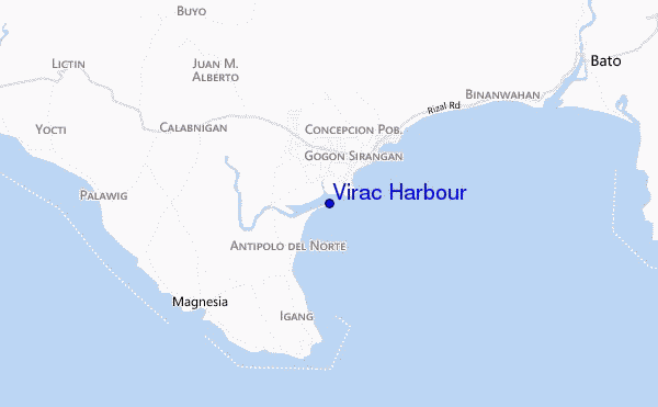 mapa de localização de Virac Harbour