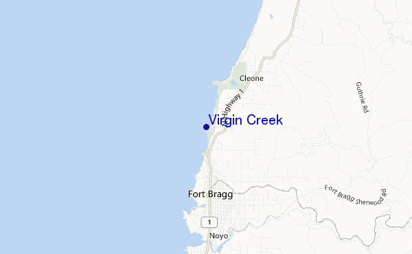 mapa de localização de Virgin Creek