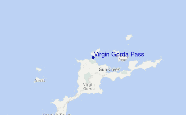 mapa de localização de Virgin Gorda Pass