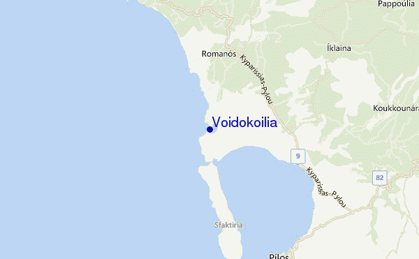 mapa de localização de Voidokoilia