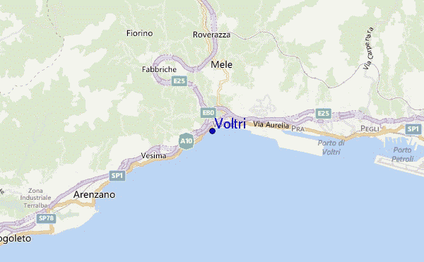 mapa de localização de Voltri
