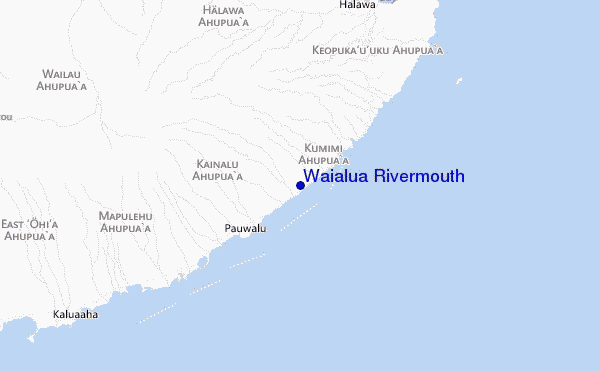mapa de localização de Waialua Rivermouth