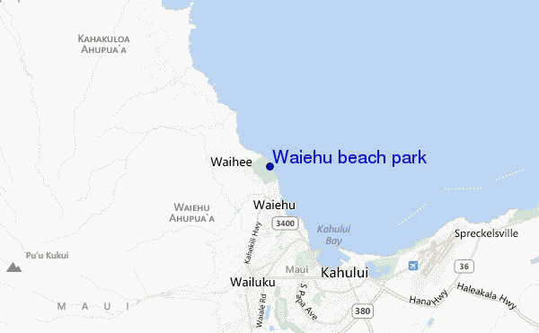 mapa de localização de Waiehu beach park