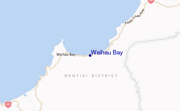 mapa de localização de Waihau Bay