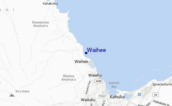 mapa de localização de Waihee