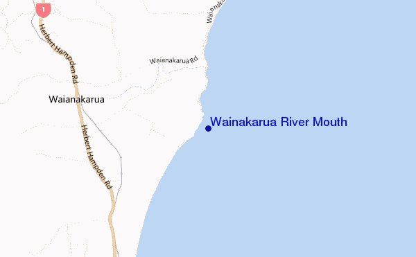 mapa de localização de Wainakarua River Mouth