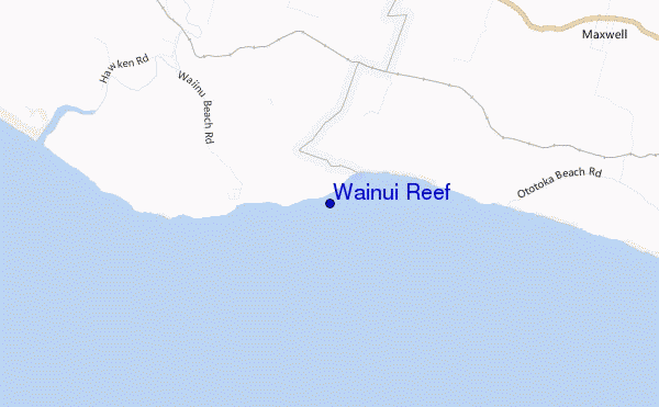 mapa de localização de Wainui Reef