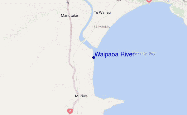 mapa de localização de Waipaoa River