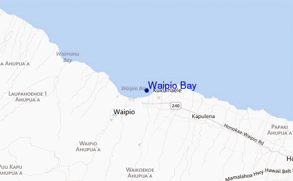 mapa de localização de Waipio Bay