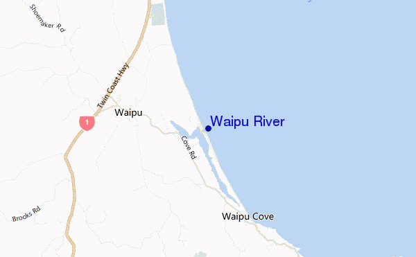 mapa de localização de Waipu River