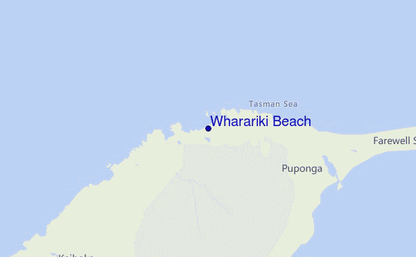 mapa de localização de Wharariki Beach