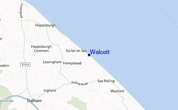 mapa de localização de Walcott