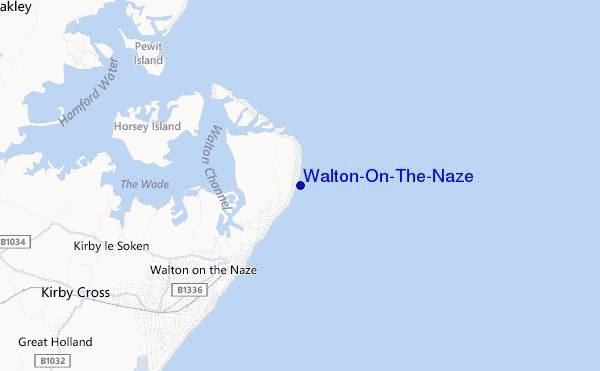mapa de localização de Walton-On-The-Naze