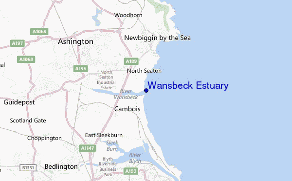 mapa de localização de Wansbeck Estuary